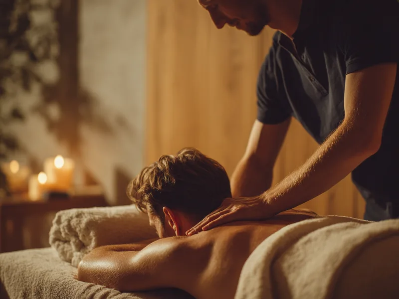 Rückenmassage im Spa-Bereich eines Hotels